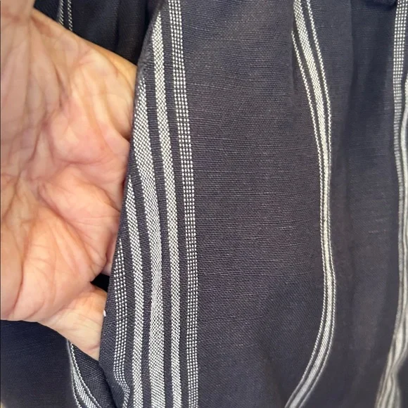 Lane Bryant Navy and White Striped Capris - Picture 3 of 7